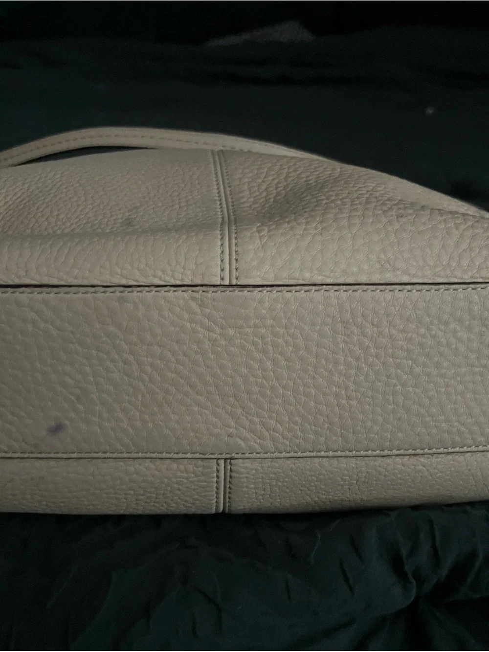 Vintage Cream Leather Coach Tote Bag